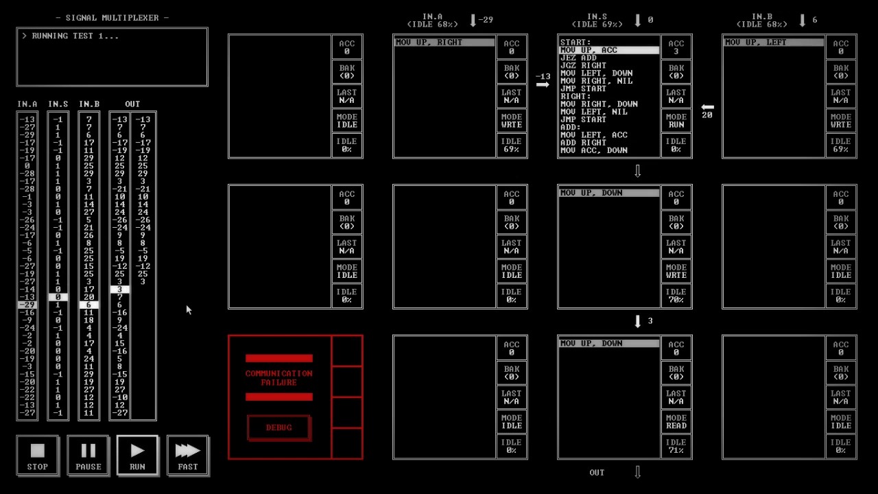 Signal Multiplexer - Programming Puzzles - TIS-100 - Ep 2